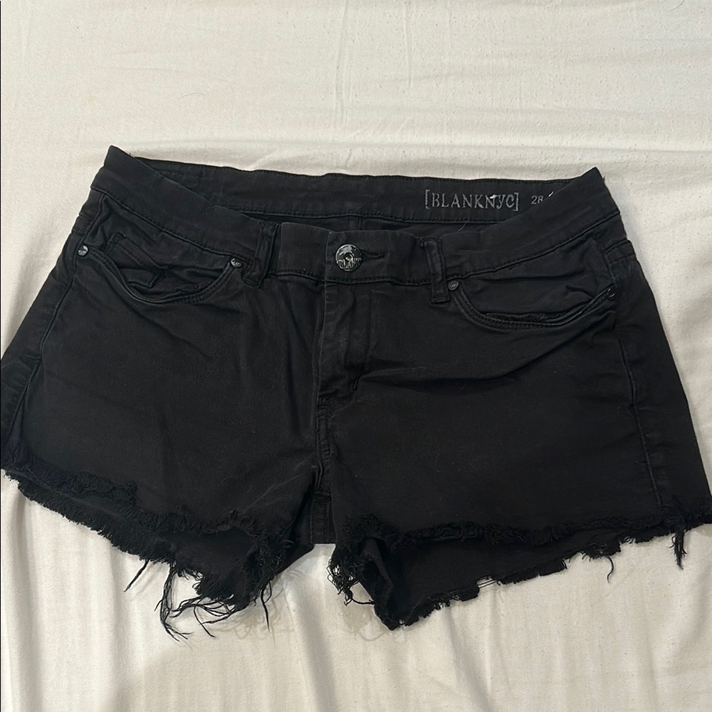 Blank NYC Women's Black Distressed Shorts